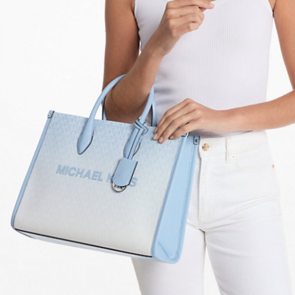 NWT Michael Kors Mirella Medium Ombré Logo Tote Bag - Picture 3 of 3